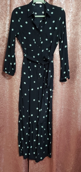 Mango polka-dot long jumpsuit - Picture 3 of 9